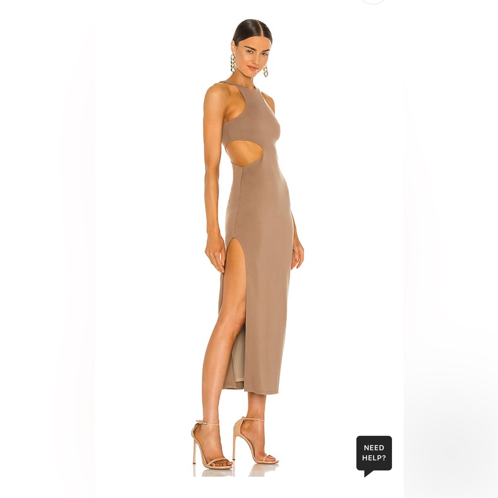 Michael Costello X Revolve Rylan Midi Dress In Taupe Xs